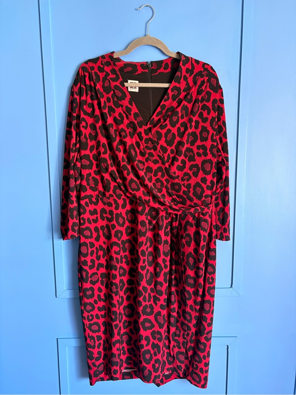 Anne Klein Red and Black Leopard Top: Women’s Size 2XL - Picture 1 of 3